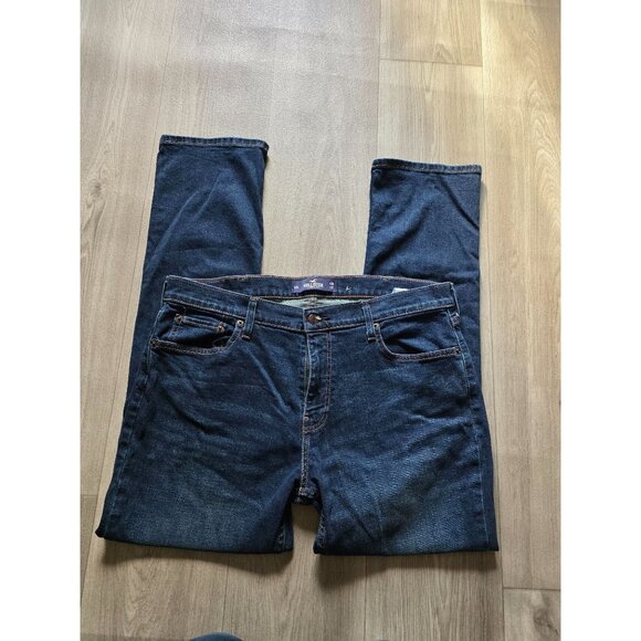 Hollister Epic Flex Slim Straight Jeans Mens W36 L32 Denim Blue - Picture 1 of 6